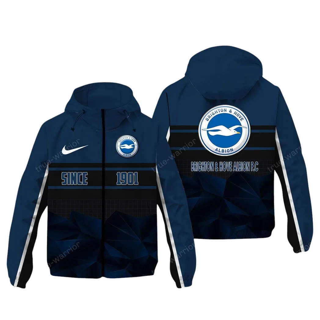 Brighton EPL Windbreaker Jacket SPO0720005, Gift For Fan Brighton - Navy