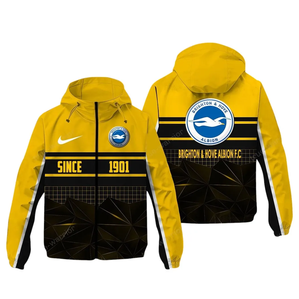 Brighton EPL Windbreaker Jacket SPO0720005, Gift For Fan Brighton - Yellow