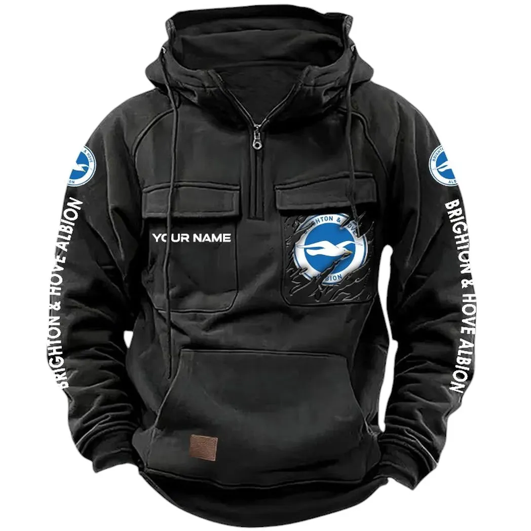Brighton Hoodie  Tactical Quarter Zip, All Over Print Hoodie Brighton EPL17042625372 - Black