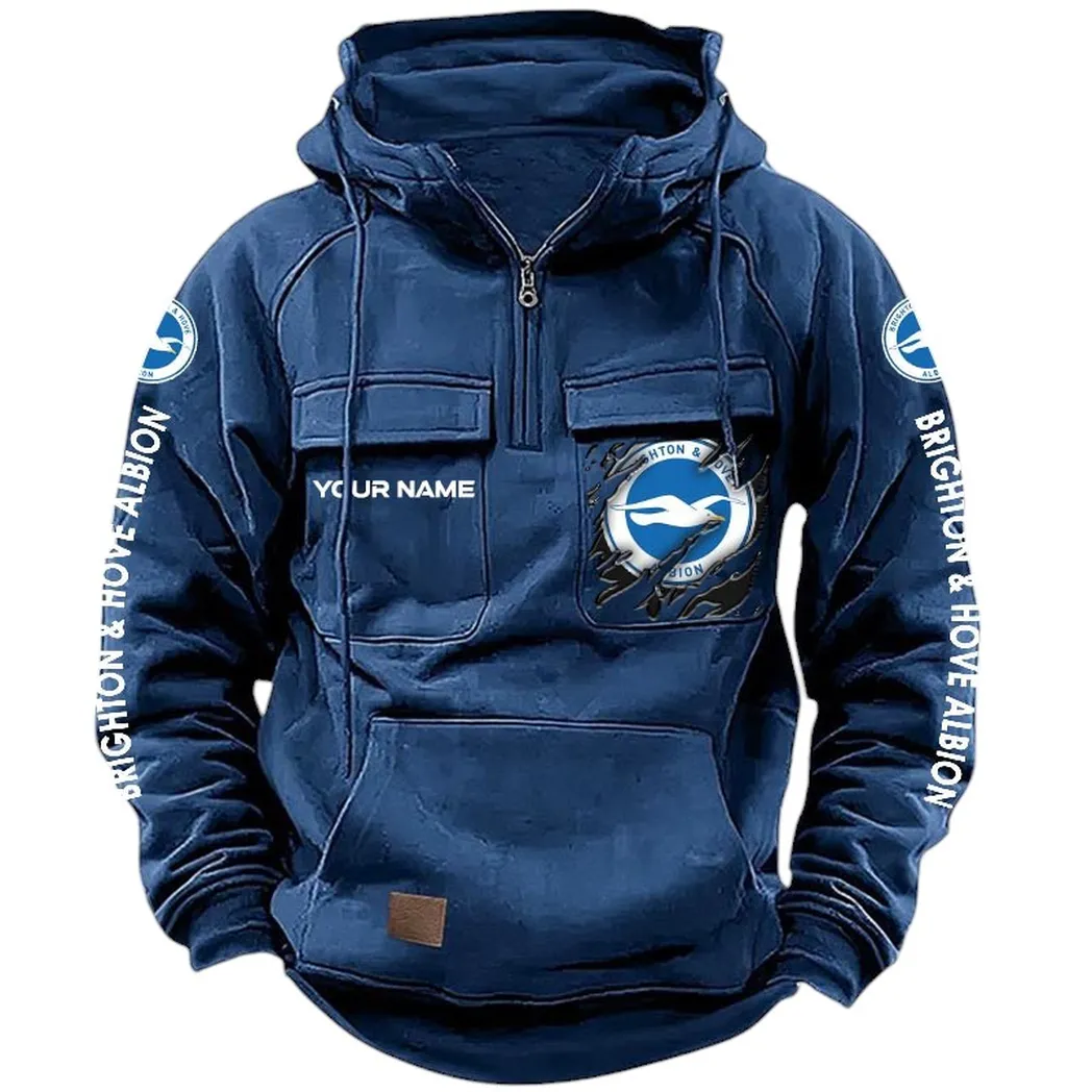 Brighton Hoodie  Tactical Quarter Zip, All Over Print Hoodie Brighton EPL17042625372 - Dark Blue