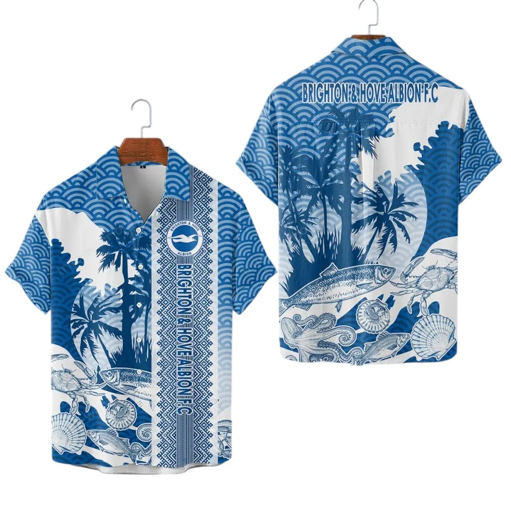 Brighton & Hove Albion F.C Hawaiian Shirt For Men, All Over Print Hawaiian Shirt Brighton & Hove Albion F.C EPL0104212516