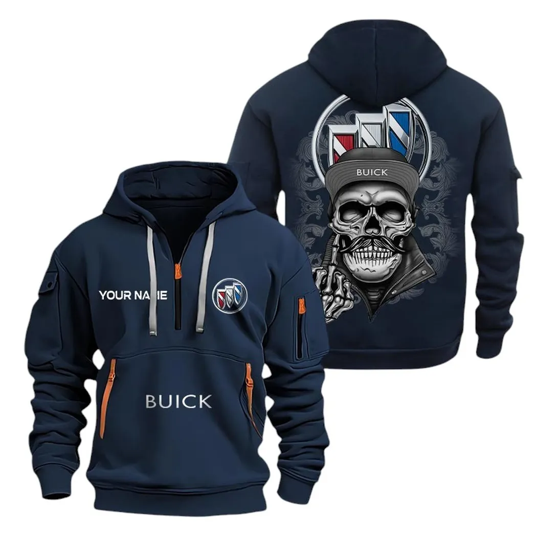 Buick Half Zip Hoodie For Men, Gift For Buick Fan CAR166022625143 - Navy