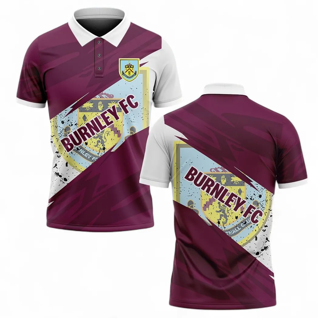 Burnley Polo Shirt, All Over Print Polo Shirt Burnley EPL2104232532