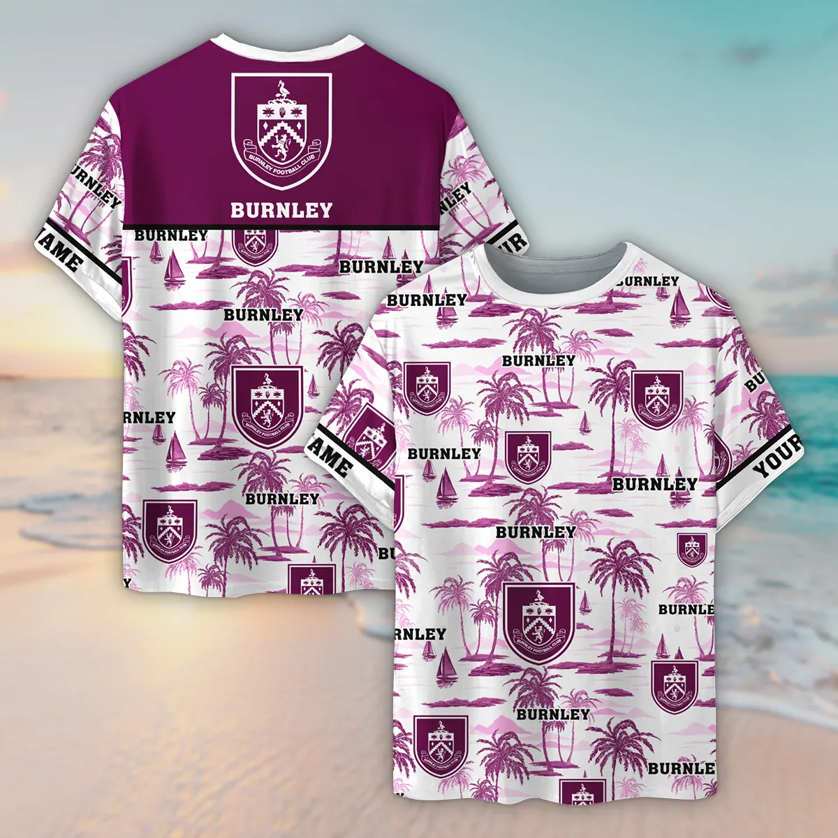 Burnley T-Shirt, All Over Print Oversize Shirt For Burnley Fans EPL35050325671