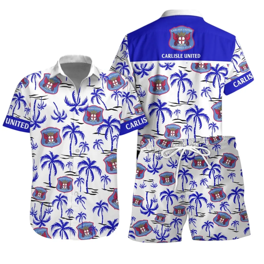 Carlisle United Hawaiian Shirt Set For Men, All Over Print Hawaiian Shirt Set Carlisle United EPL1204212507