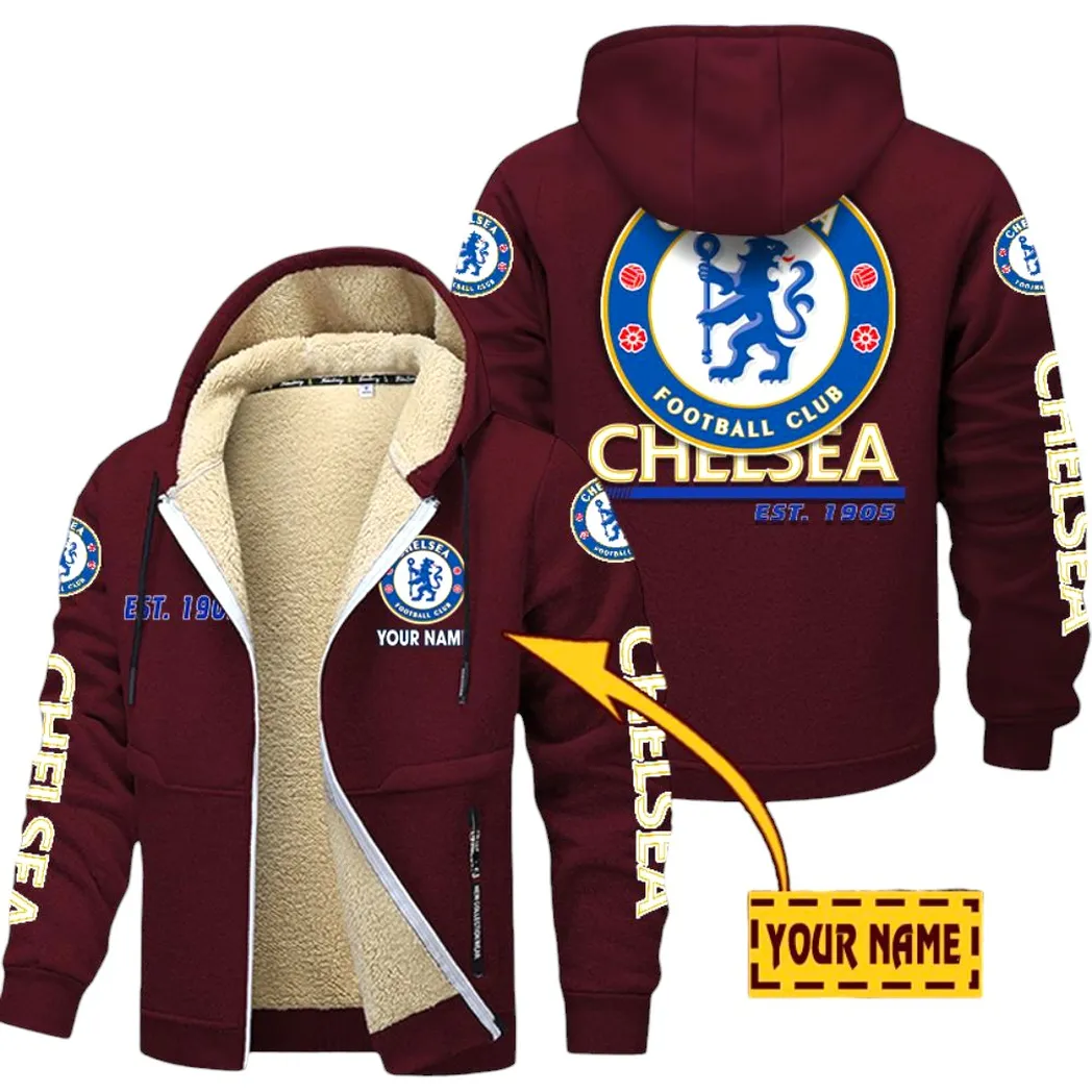 Chelsea EPL Lamb Fleece Thick Coat SPO0520003, Gift For Fan Chelsea - Burgundy
