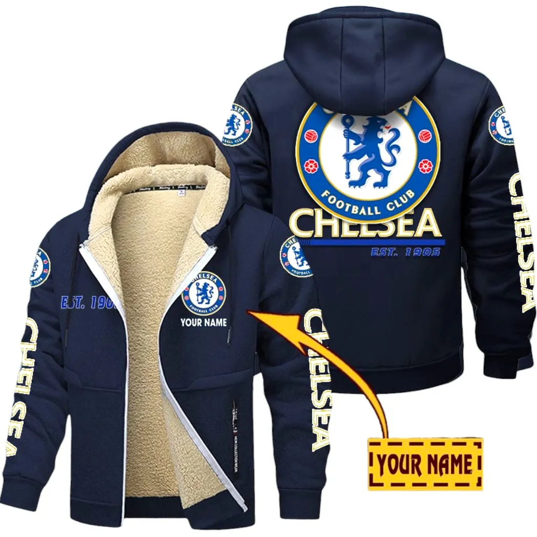 Chelsea EPL Lamb Fleece Thick Coat SPO0520003, Gift For Fan Chelsea - Navy