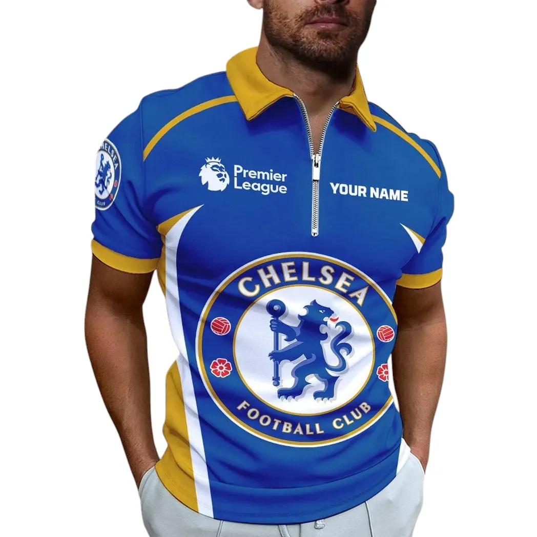 Chelsea EPL Zipper Polo Shirt SPO0713004, Gift For Fan Chelsea