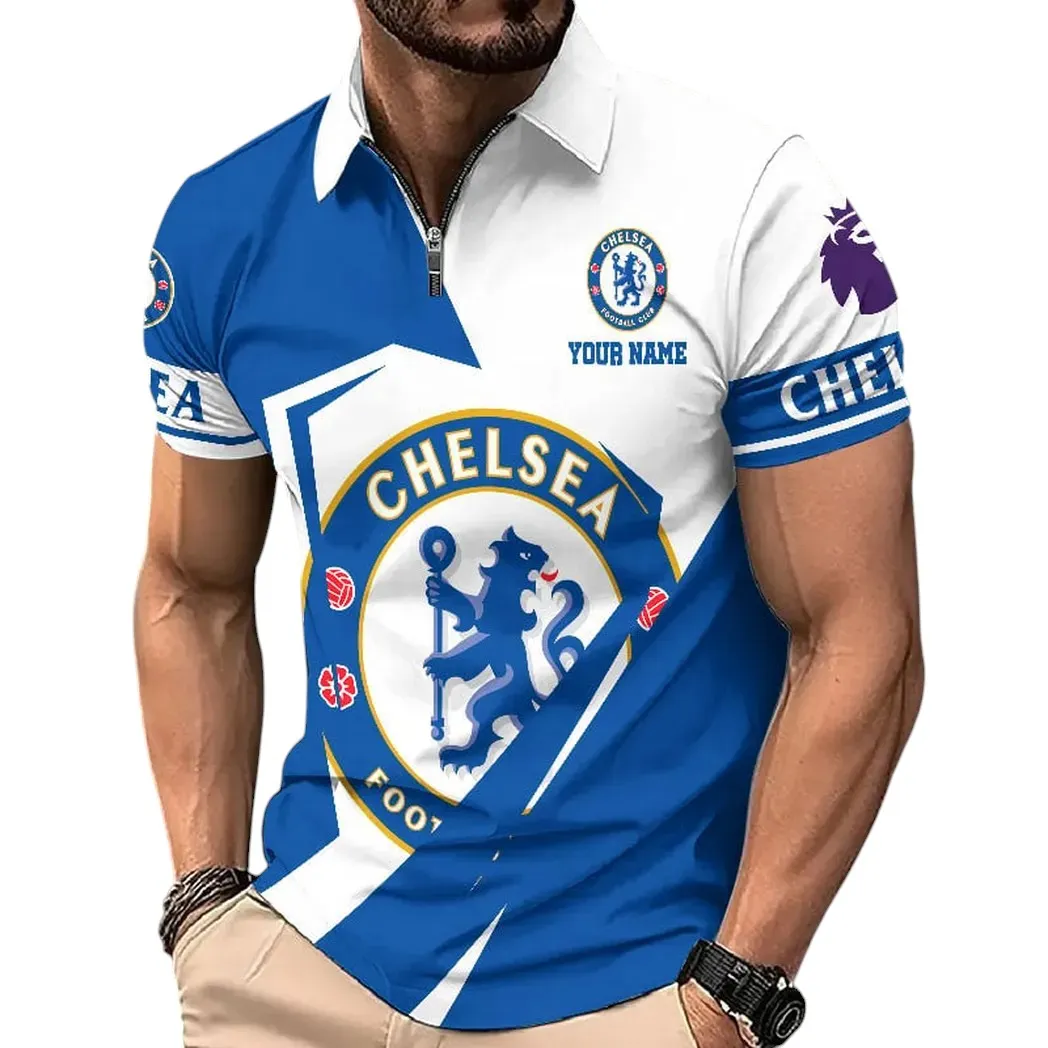 Chelsea EPL Zipper Polo Shirt SPO0713027, Gift For Fan Chelsea