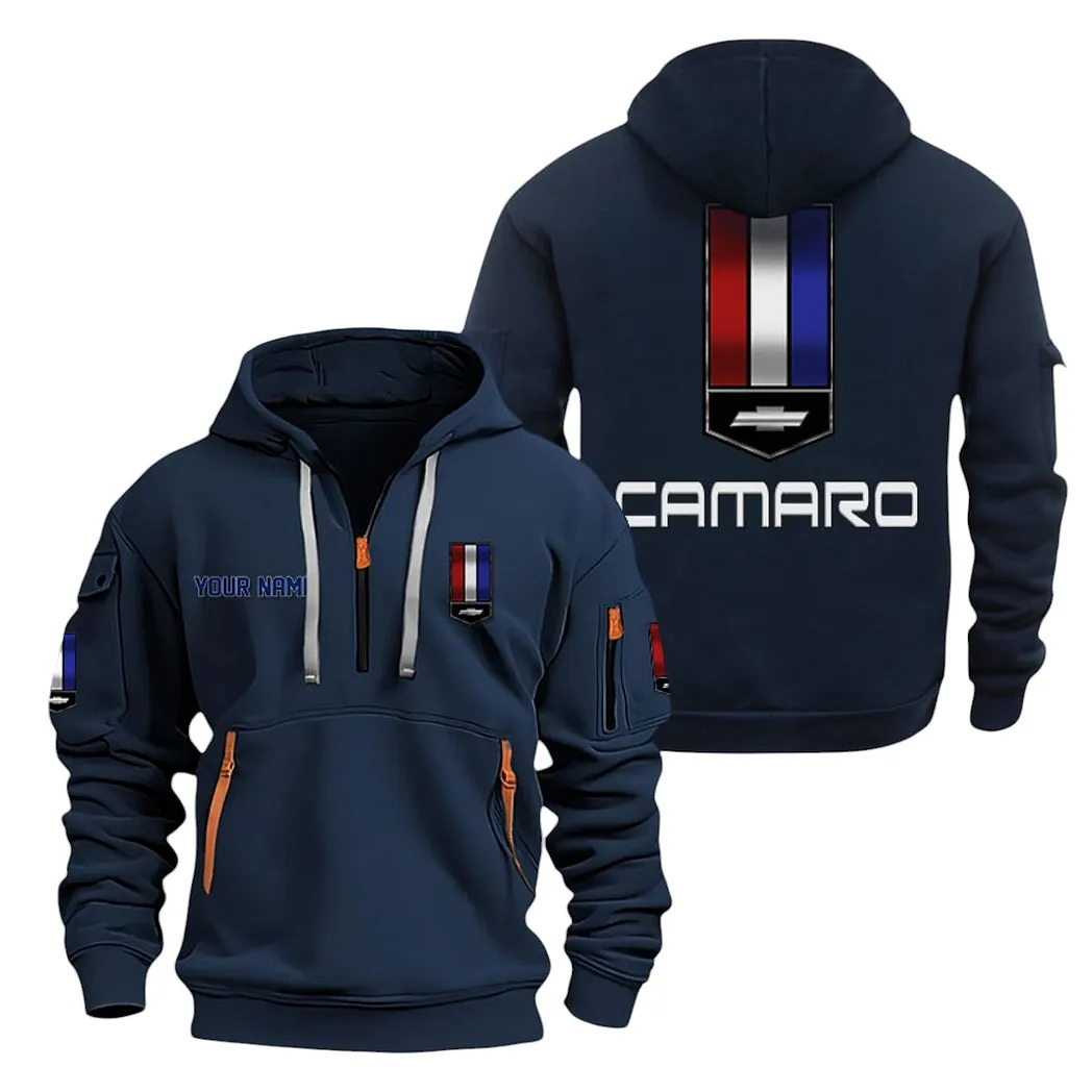Chevrolet Camaro Half Zip Hoodie For Men, Gift For Chevrolet Camaro Lovers CAR20022125702 - Navy
