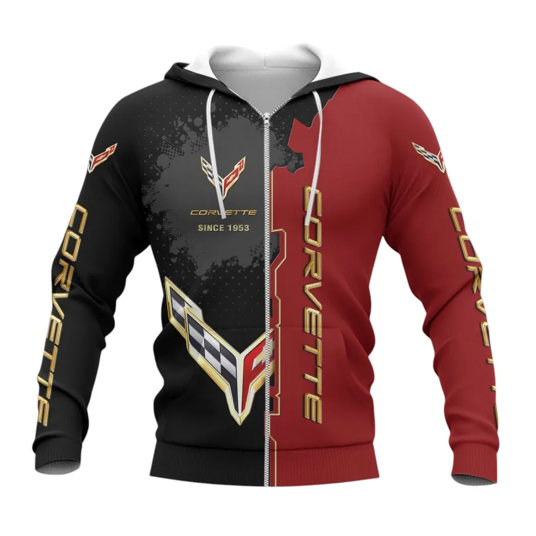 Chevrolet Corvette Zipper Hoodie, Gift For Chevrolet Corvette Lovers, Gift For Him, Husband, Boyfriend CAR44021725012-3