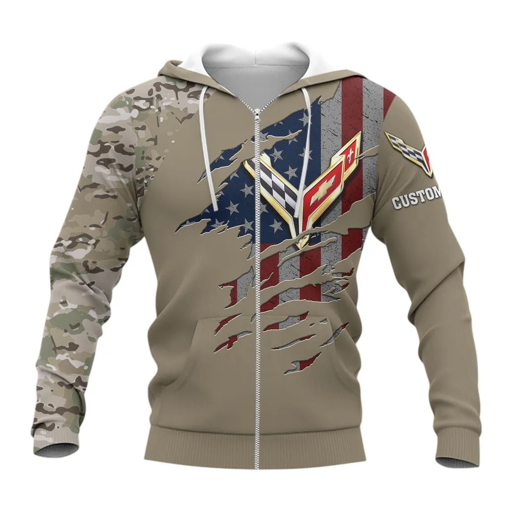 Chevrolet Corvette Zipper Hoodie, Gift For Chevrolet Corvette Lovers, Gift For Him, Husband, Boyfriend CAR46021725013-3