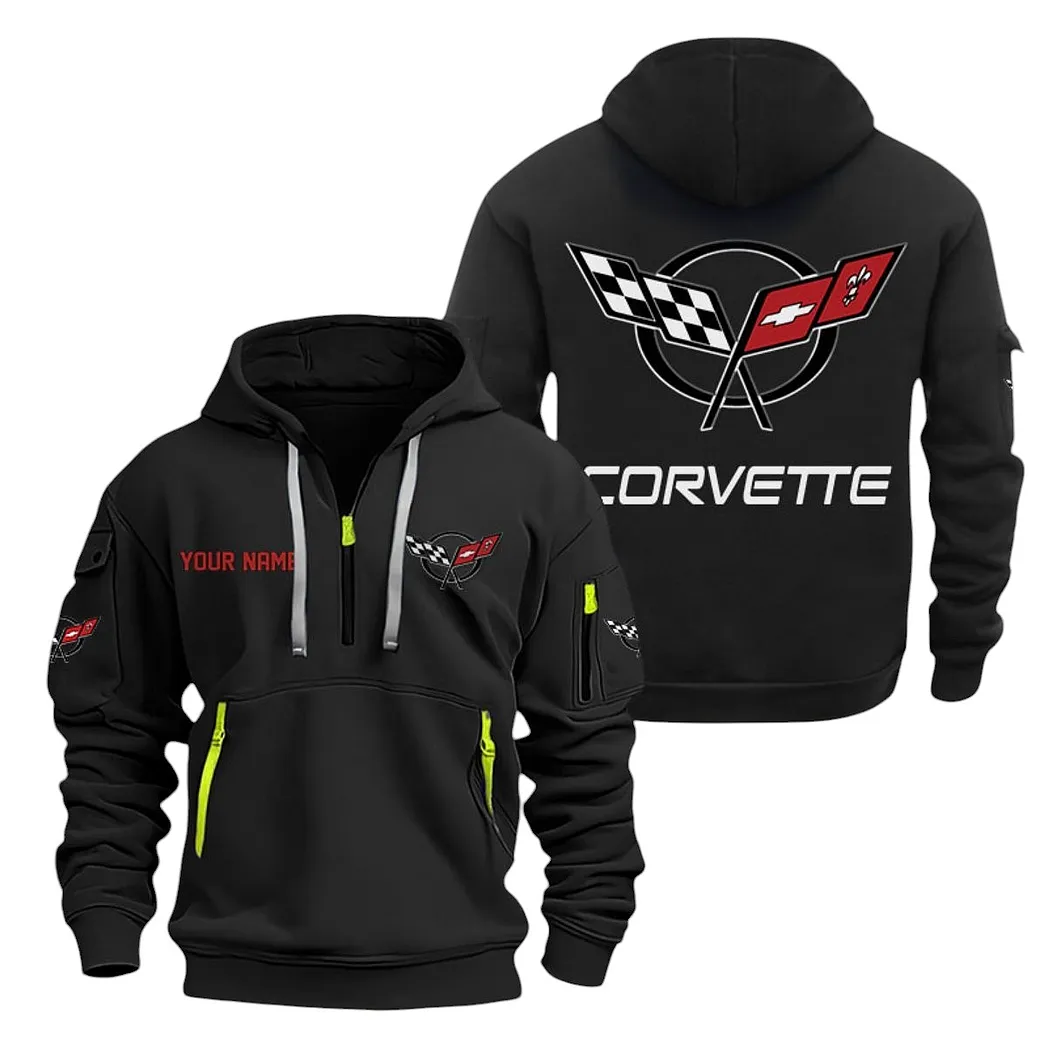 Corvette C5 Half Zip Hoodie For Men, Gift For Corvette C5 Lovers CAR20022125732 - Black