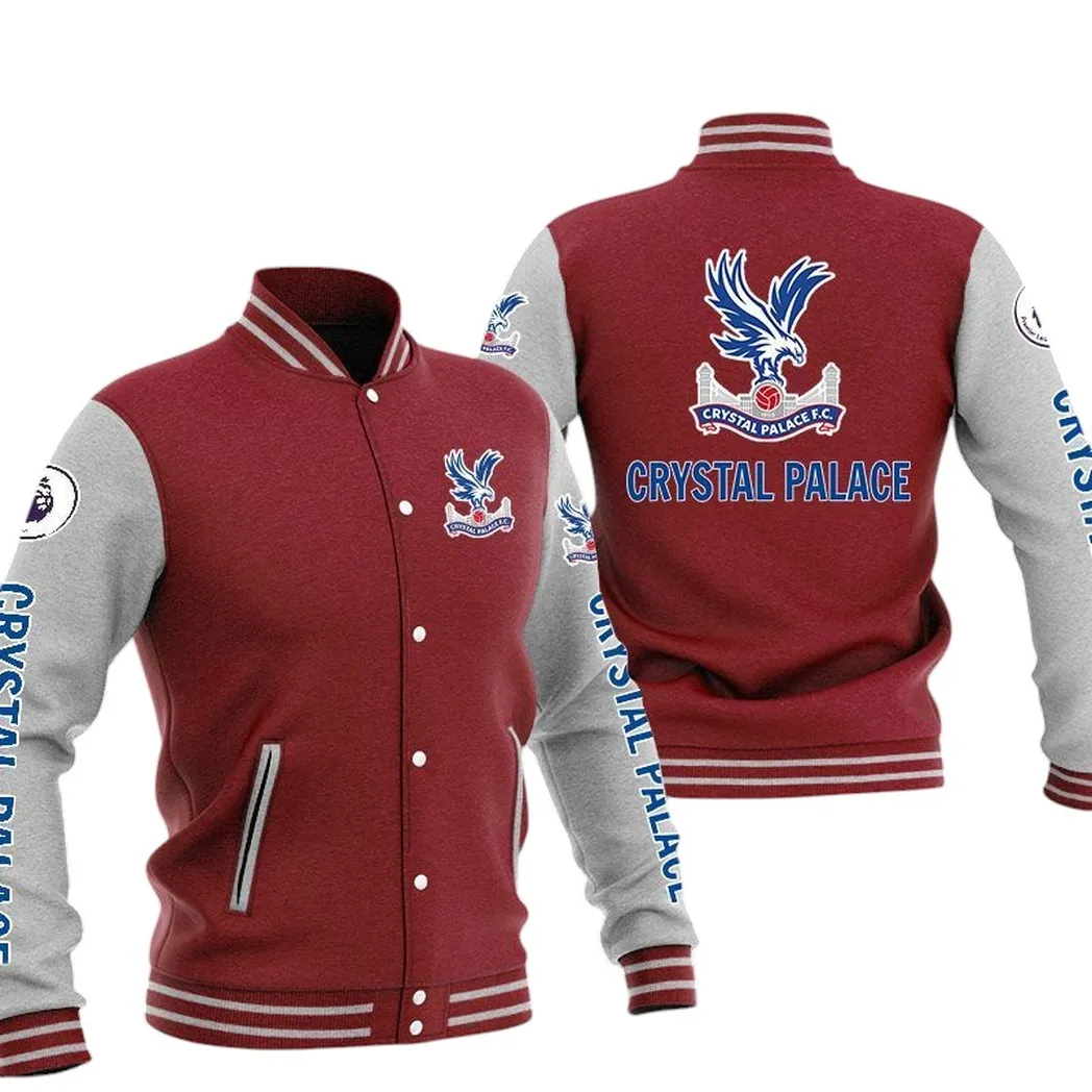 Crystal Palace EPL Baseball Jacket SPO1320003, Gift For Fan Crystal Palace - Burgundy