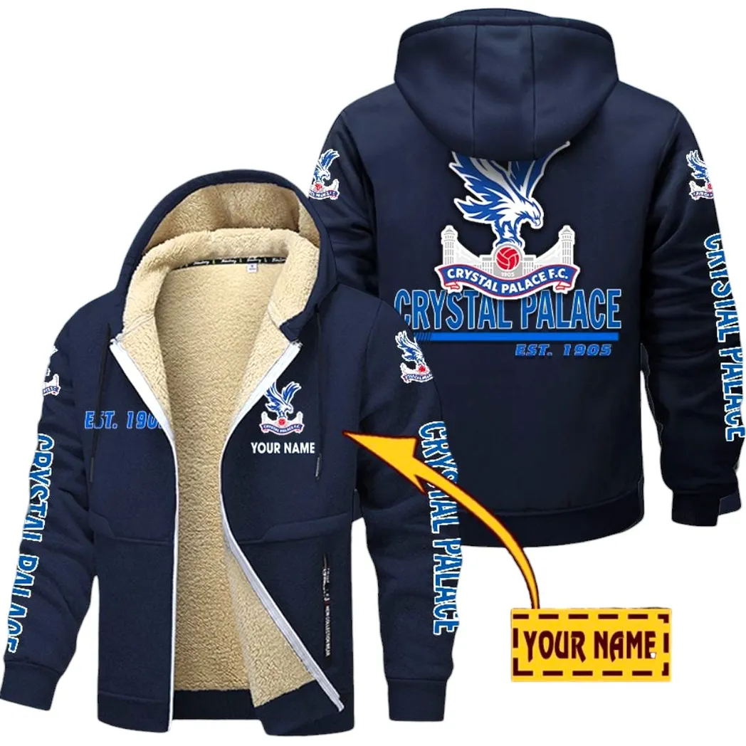 Crystal Palace EPL Lamb Fleece Thick Coat SPO0520018, Gift For Fan Crystal Palace - Navy