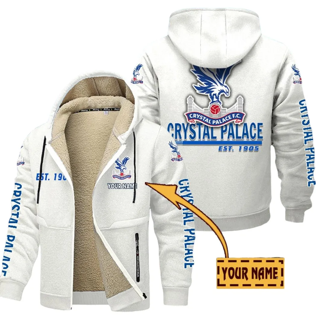 Crystal Palace EPL Lamb Fleece Thick Coat SPO0520018, Gift For Fan Crystal Palace - White