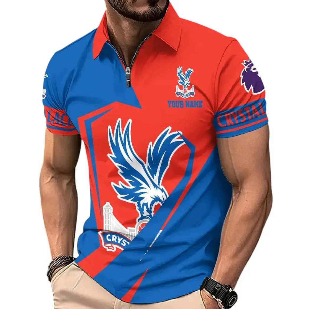 Crystal Palace EPL Zipper Polo Shirt SPO0713030, Gift For Fan Crystal Palace