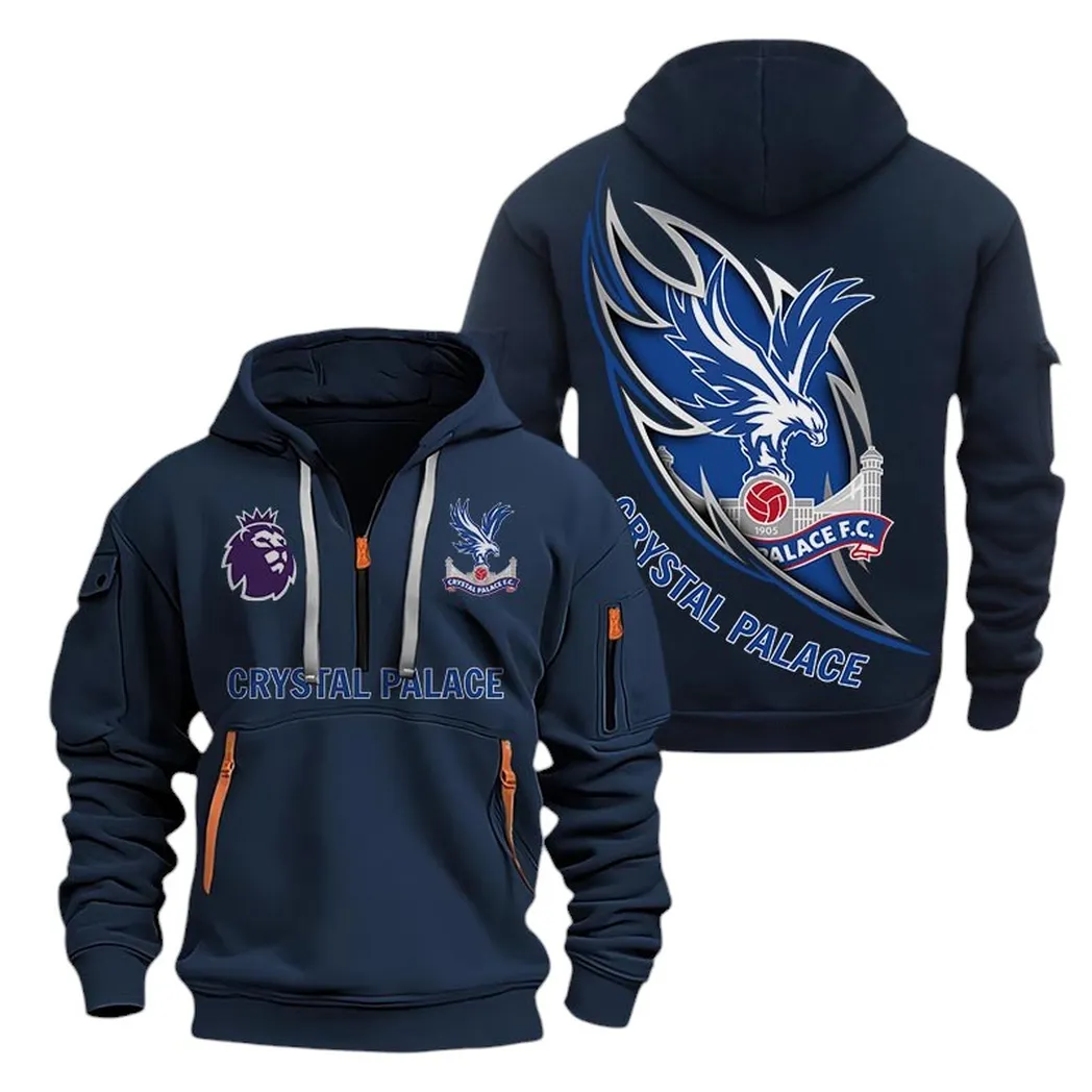 Crystal Palace Hoodie Half Zip, All Over Print Hoodie For Crystal Palace Fans EPL27042525133 - Navy