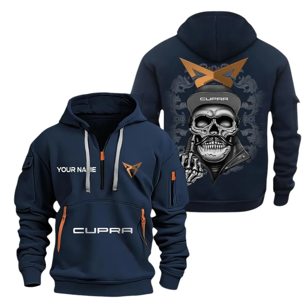 Cupra Half Zip Hoodie For Men, Gift For Cupra Fan CAR166022625120 - Navy