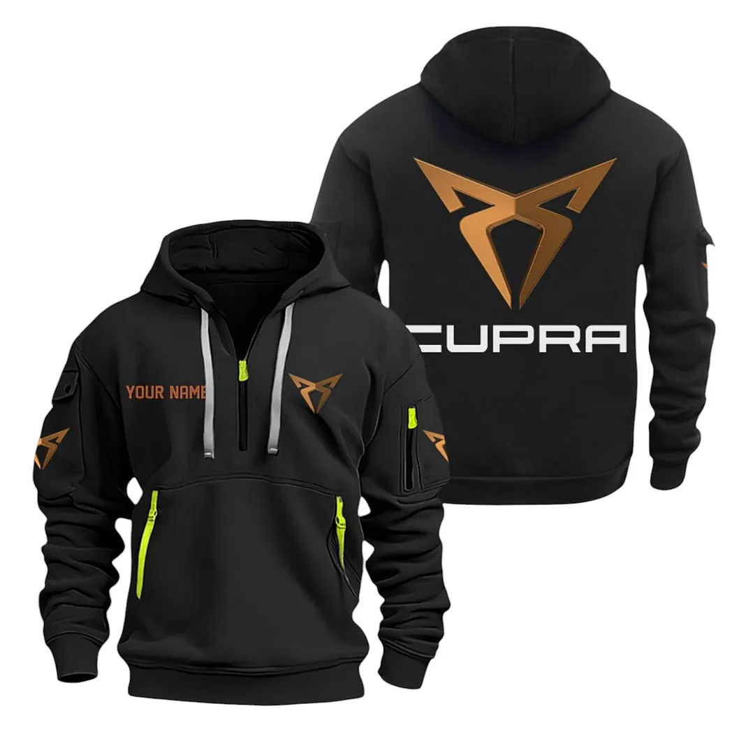 Cupra Half Zip Hoodie For Men, Gift For Cupra Lovers CAR20022125753 - Black