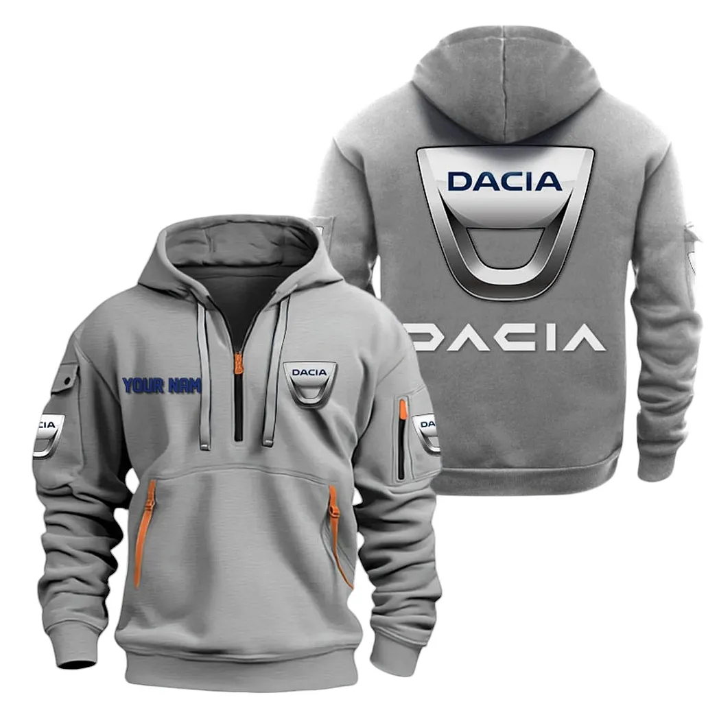 Dacia Half Zip Hoodie For Men, Gift For Dacia Lovers CAR20022125734 - Gray