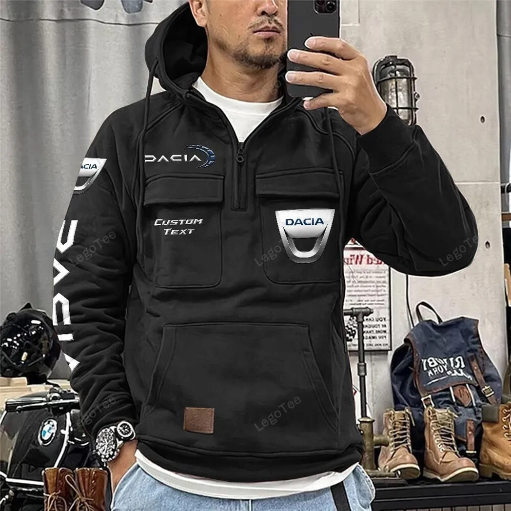 Dacia Tactical Quarter Zip Hoodie, Gift For Dacia Lovers, Gift For Him, Husband, Boyfriend - Black CAR96021425717-2