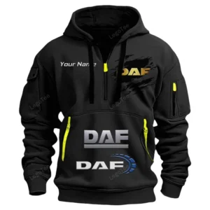DAF Half Zip Hoodie CAR113021425830, Best Gift for Him, Husband, Boyfriend - Black