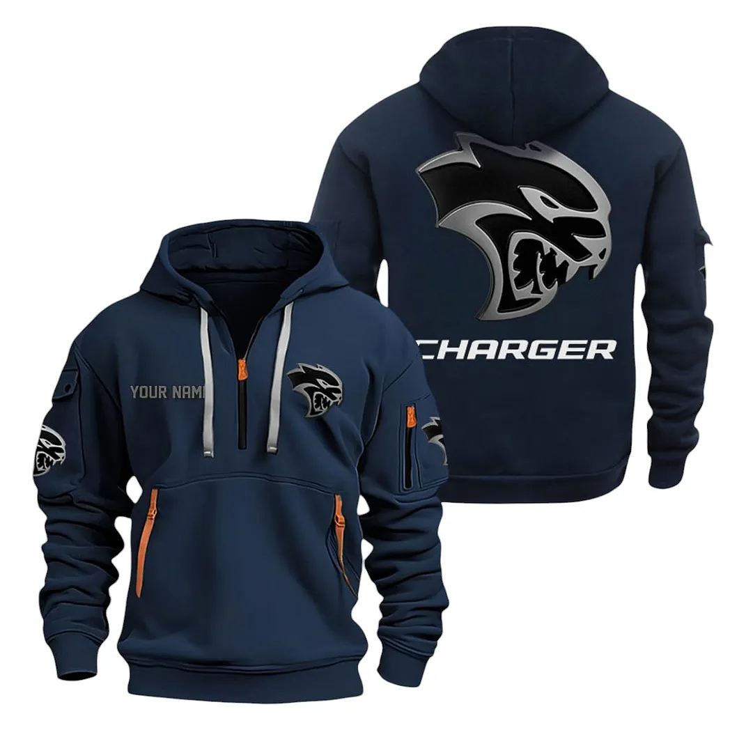 Dodge Charger Half Zip Hoodie For Men, Gift For Dodge Charger Lovers CAR20022125730 - Navy