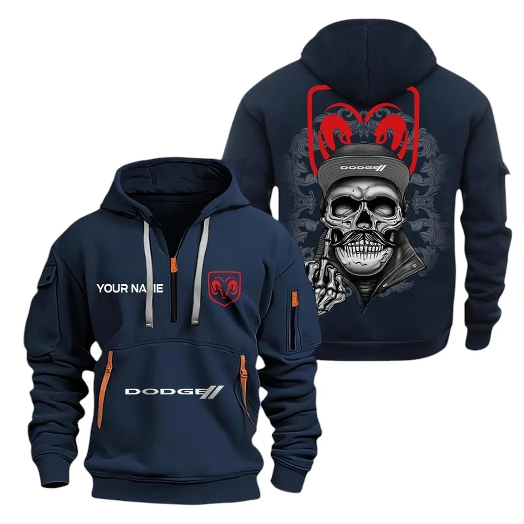 Dodge Half Zip Hoodie For Men, Gift For Dodge Fan CAR166022625125 - Navy