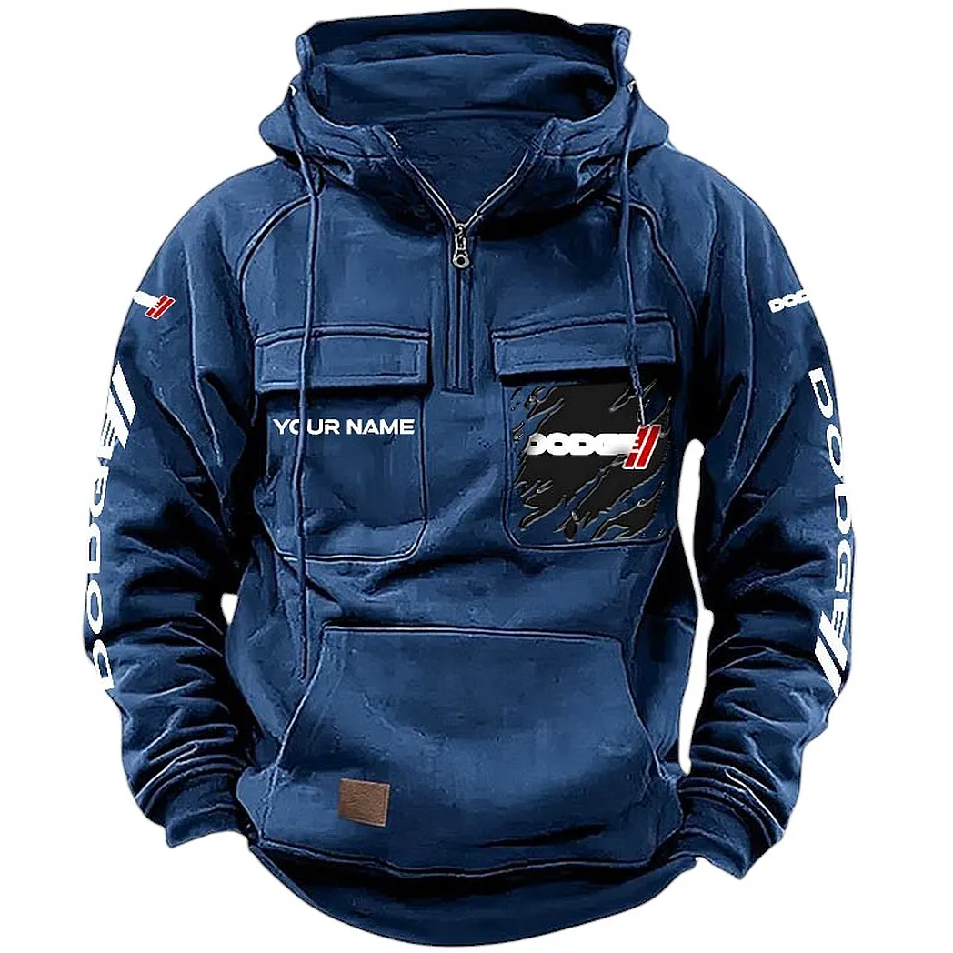 Dodge Hoodie Tactical Quarter Zip, Gift For Dodge Lovers CAR164022425147 - Dark Blue