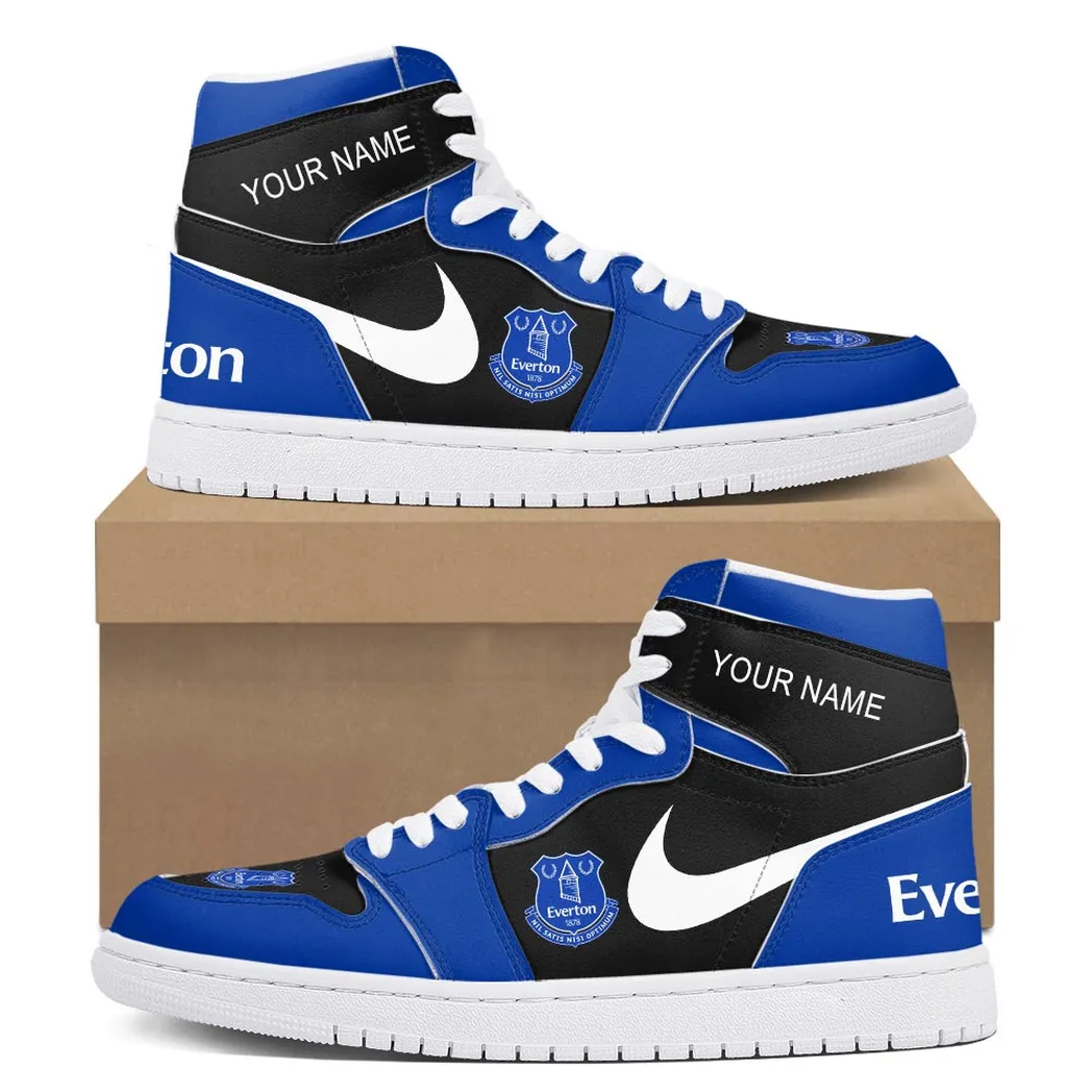 Everton Air Jordan 1 High Sneakers, Nike Sneakers For Everton Fans EPL16042525698