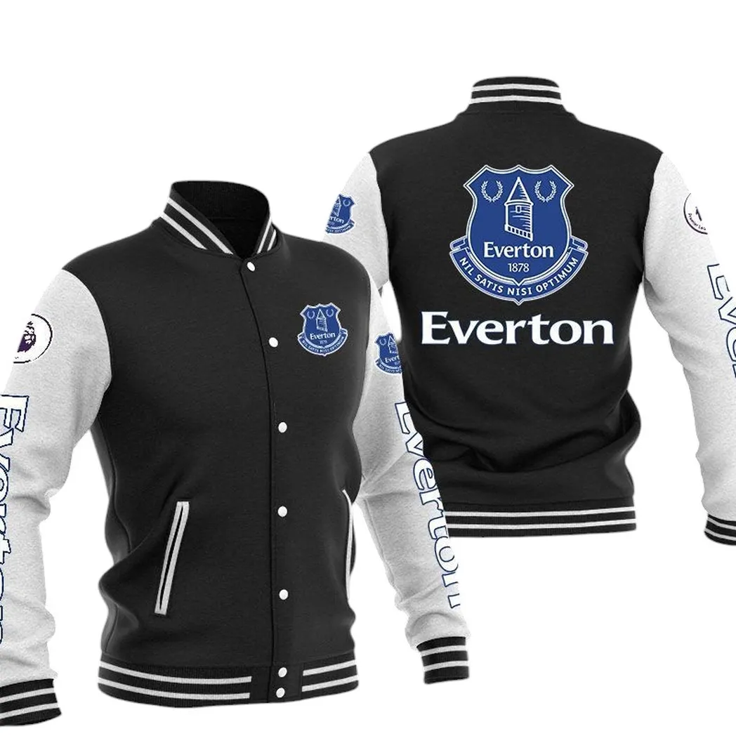 Everton  EPL Baseball Jacket SPO1320014, Gift For Fan Everton  - Black