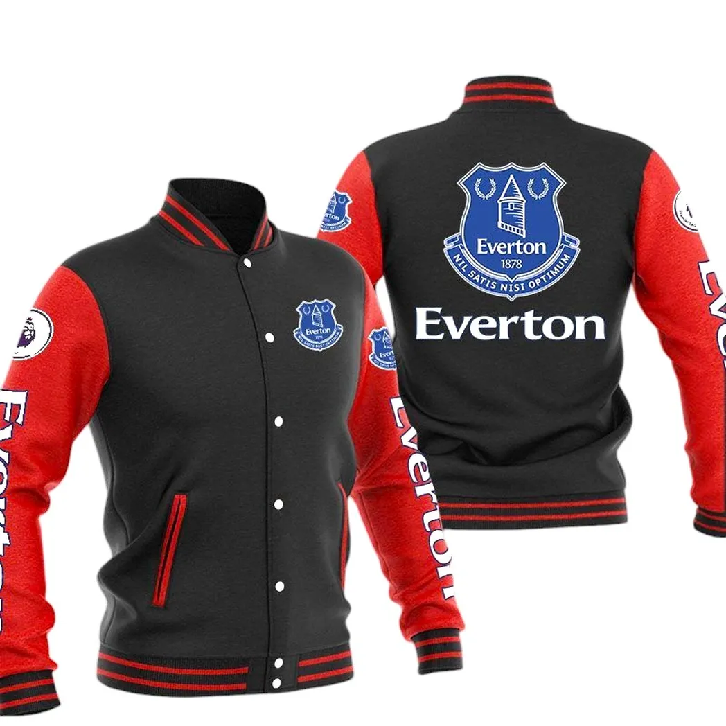 Everton  EPL Baseball Jacket SPO1320014, Gift For Fan Everton  - Red Black