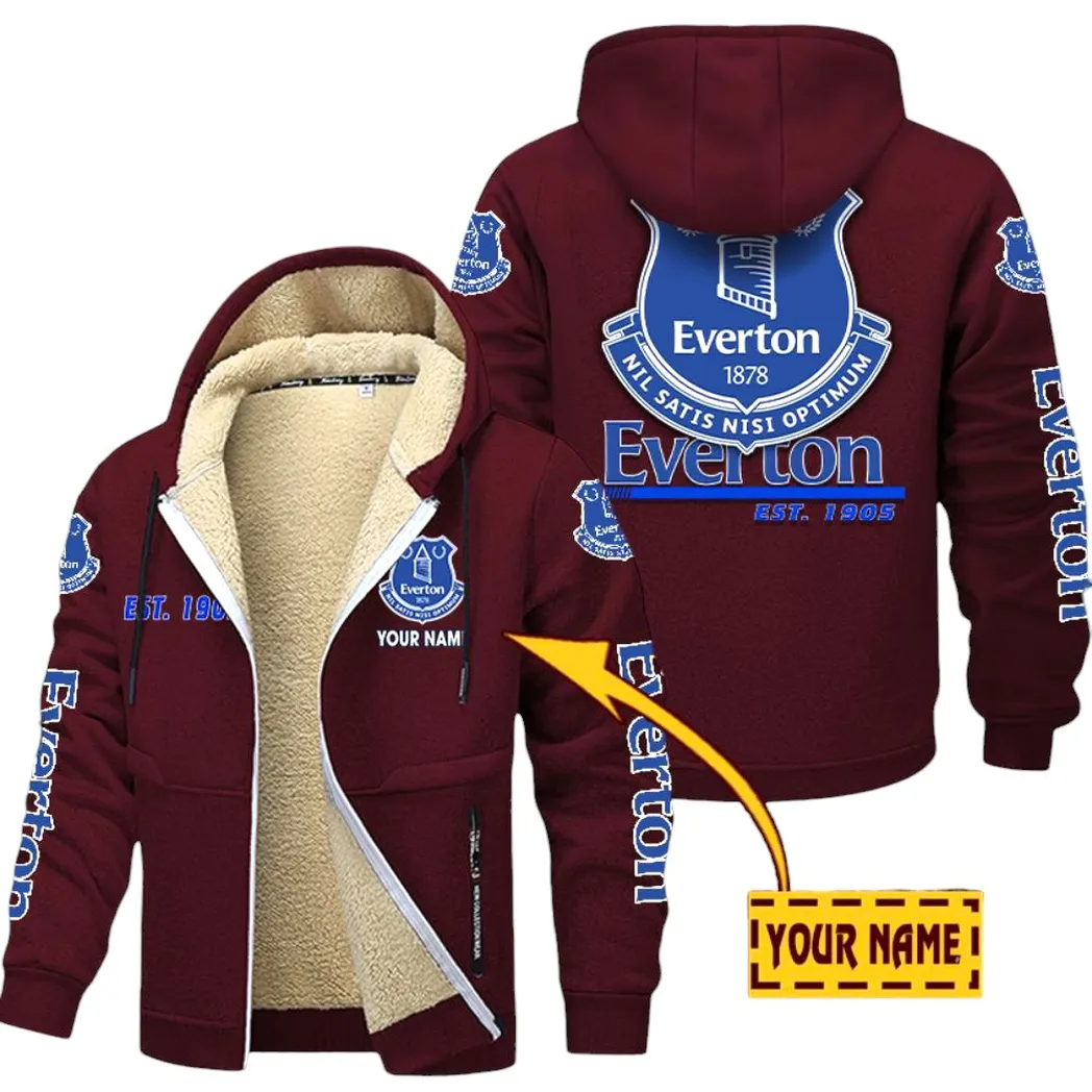 Everton EPL Lamb Fleece Thick Coat SPO0520015, Gift For Fan Everton - Burgundy