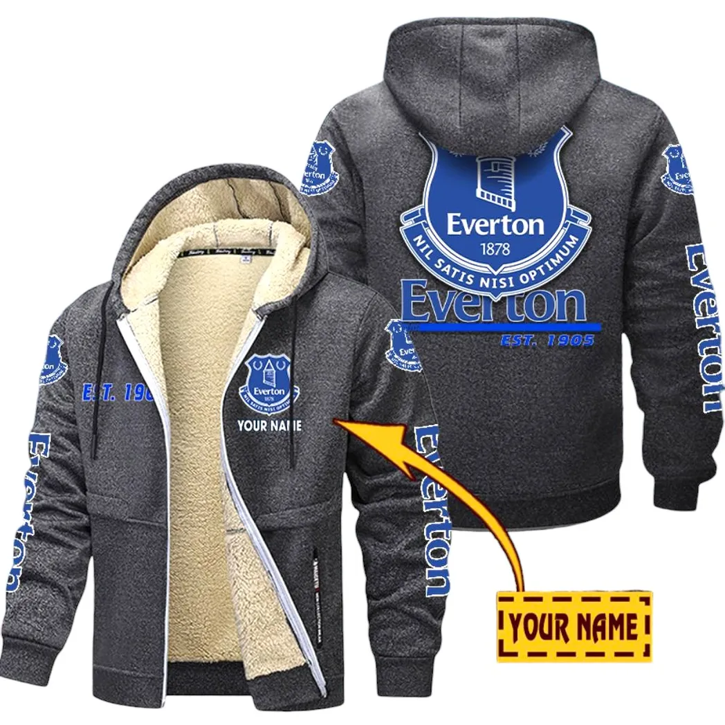 Everton EPL Lamb Fleece Thick Coat SPO0520015, Gift For Fan Everton - Dark Gray