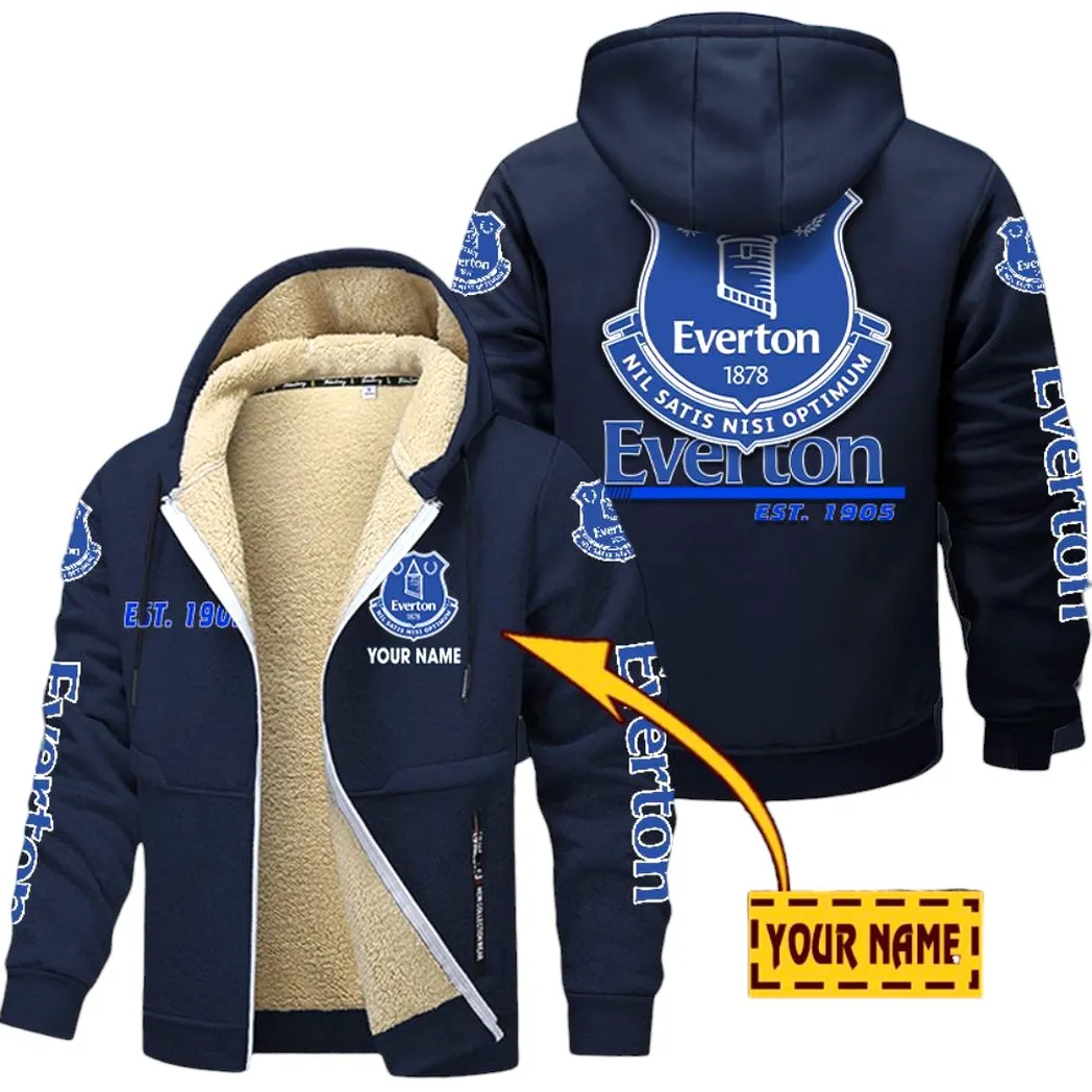 Everton EPL Lamb Fleece Thick Coat SPO0520015, Gift For Fan Everton - Navy