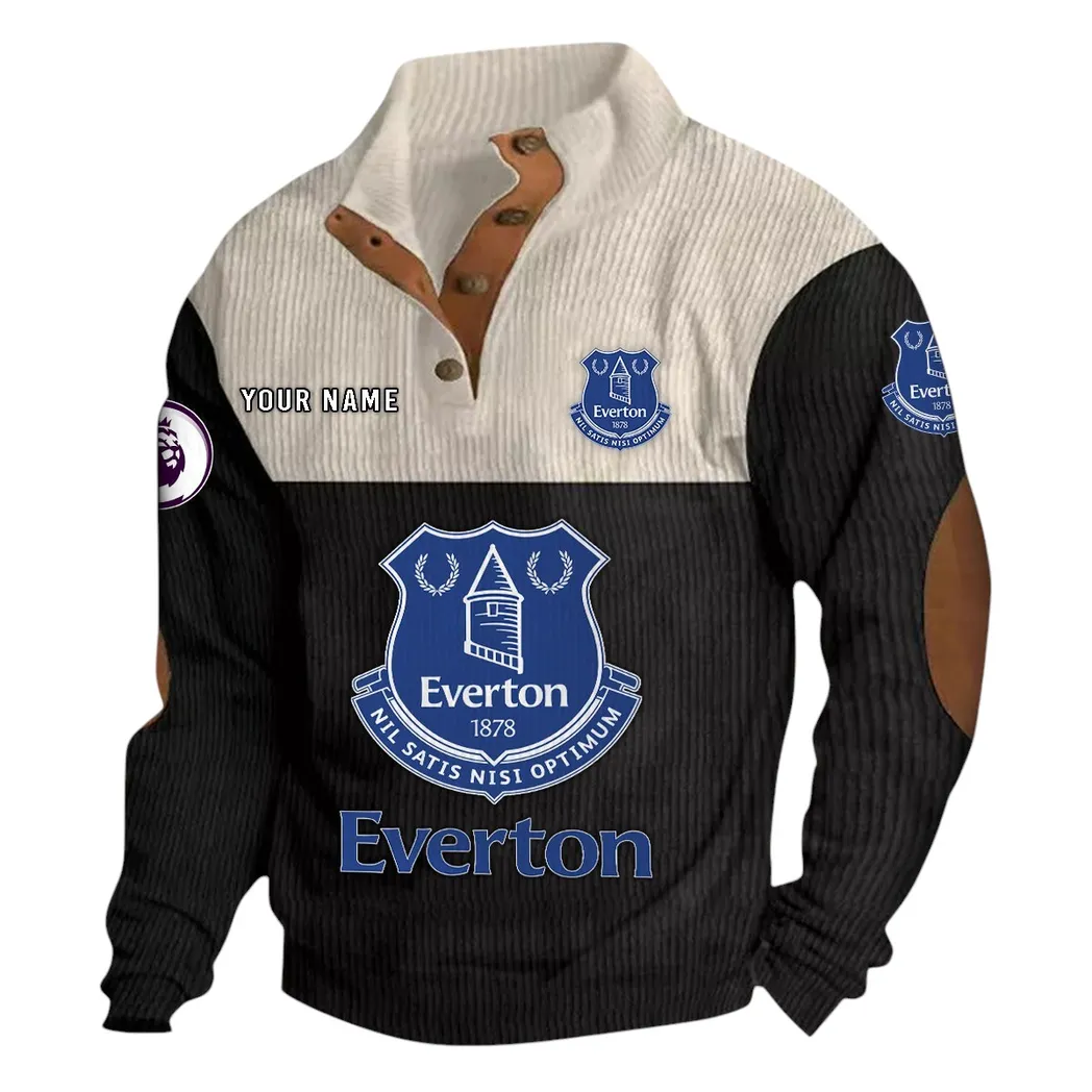 Everton  EPL Stand Up Collar Base Shirt SPO0820003, Gift For Fan Everton  - Black