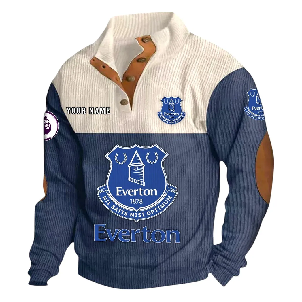 Everton  EPL Stand Up Collar Base Shirt SPO0820003, Gift For Fan Everton  - Navy