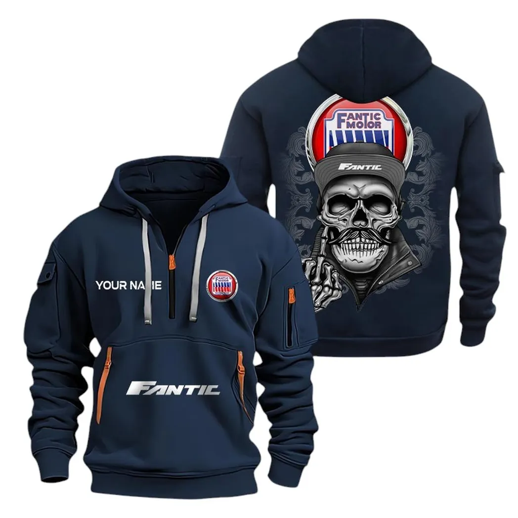 Fantic Motor Half Zip Hoodie For Men, Gift For Fantic Motor Fan CAR166022625203 - Navy