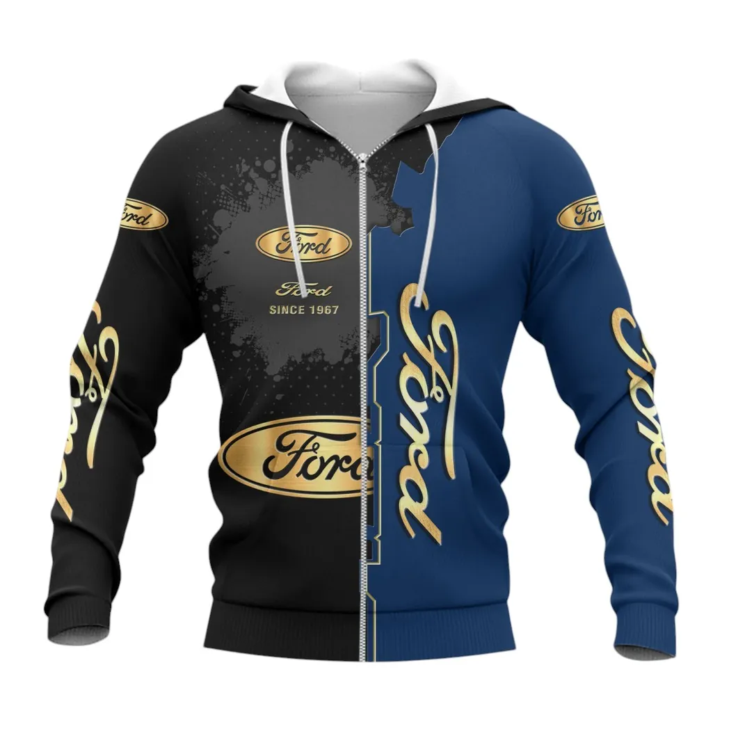 Ford Zipper Hoodie, Gift For Ford Lovers, Gift For Him, Husband, Boyfriend CAR44021725030-3