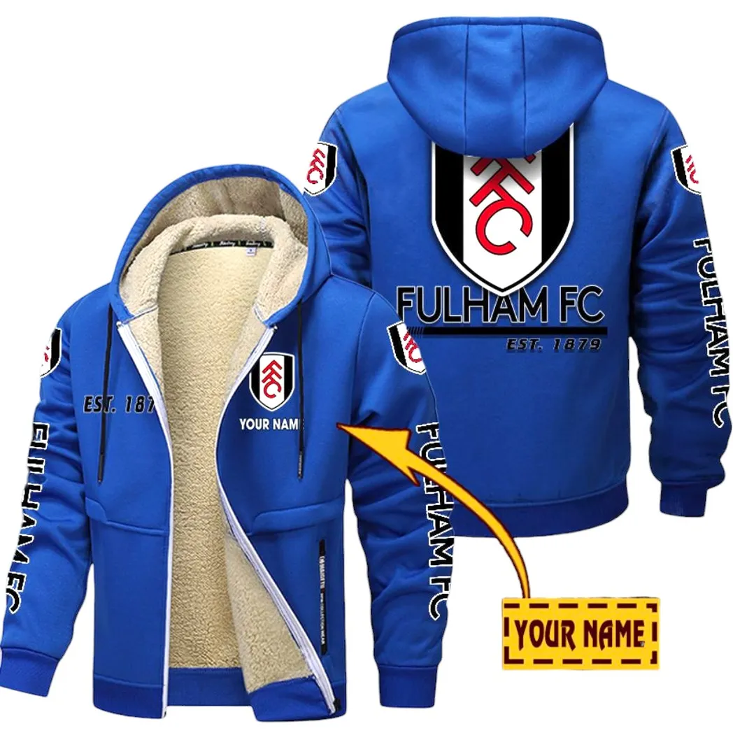 Fulham EPL Lamb Fleece Thick Coat SPO0520005, Gift For Fan Fulham - Blue