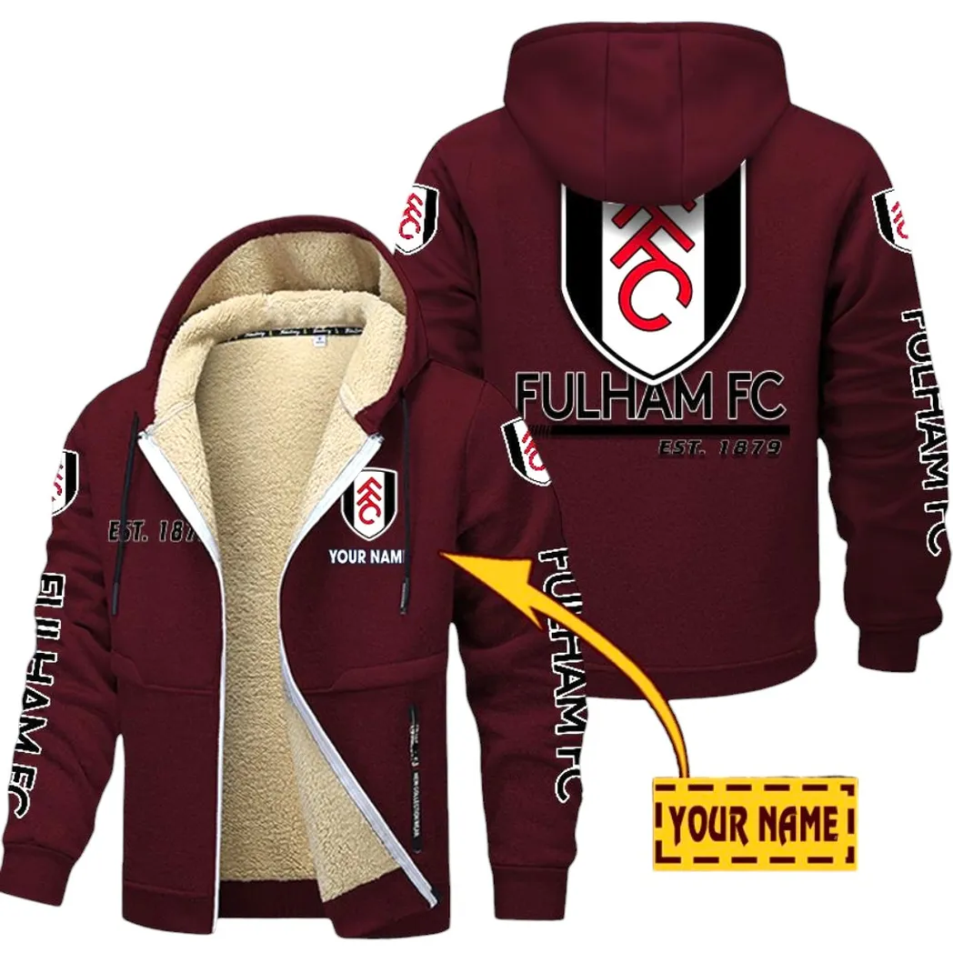 Fulham EPL Lamb Fleece Thick Coat SPO0520005, Gift For Fan Fulham - Burgundy