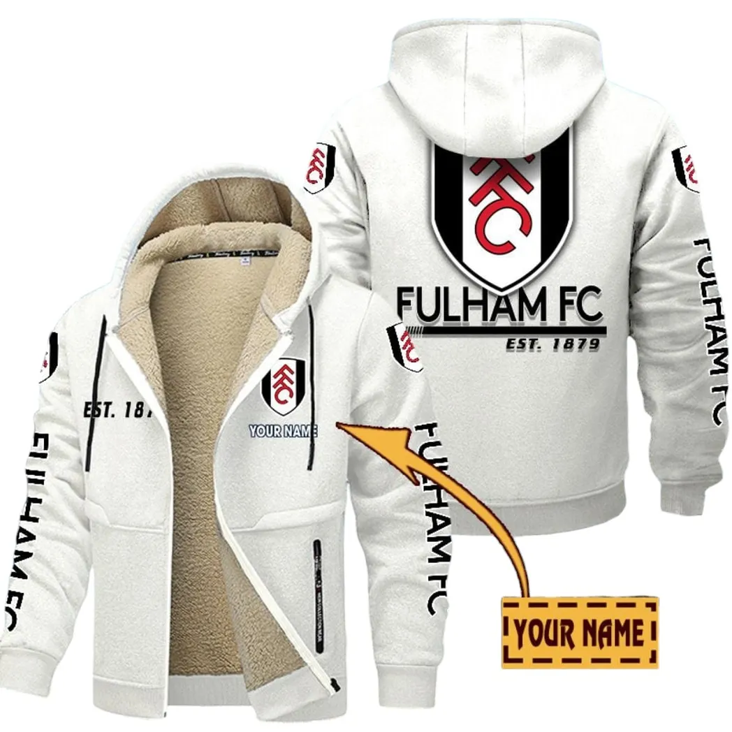 Fulham EPL Lamb Fleece Thick Coat SPO0520005, Gift For Fan Fulham - White