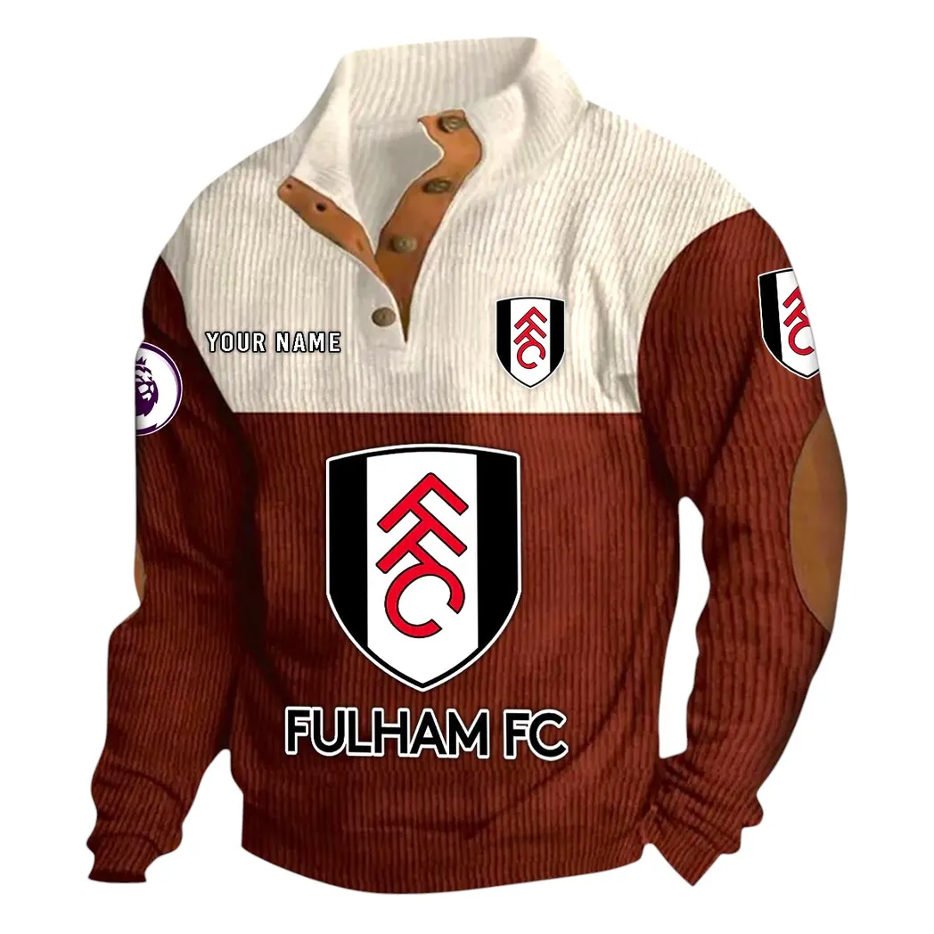 Fulham EPL Stand Up Collar Base Shirt SPO0820002, Gift For Fan Fulham - Burgundy