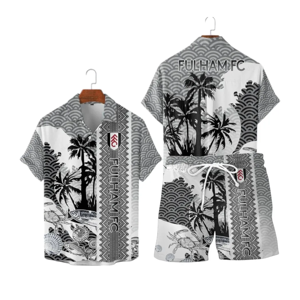 Fulham F.C Hawaiian Shirt Set For Men, All Over Print Hawaiian Shirt Set Fulham F.C EPL0104212509