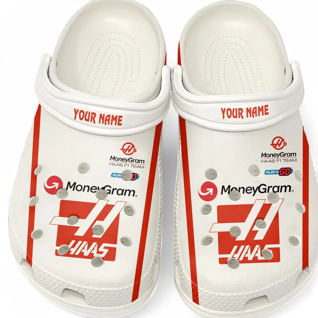 Haas F1 Team Crocs, All Over Print Crocs Clogs Haas F1 Team CAR421040925564 - White