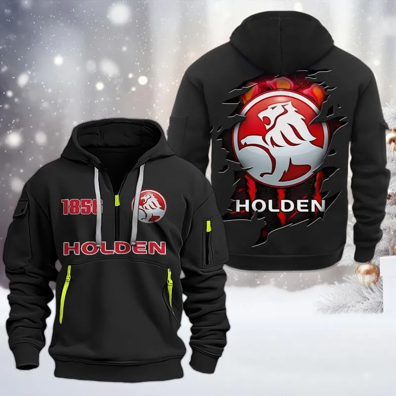 Holden Half Zip Hoodie, All Over Print Half Zip Hoodies For Men CAR198032755 - Black