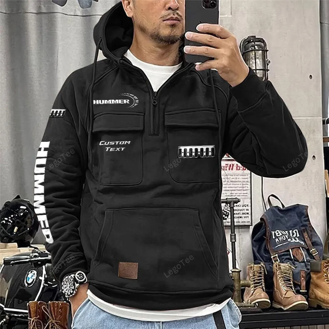Hummer Tactical Quarter Zip Hoodie, Gift For Hummer Lovers, Gift For Him, Husband, Boyfriend - Black CAR96021425692-2
