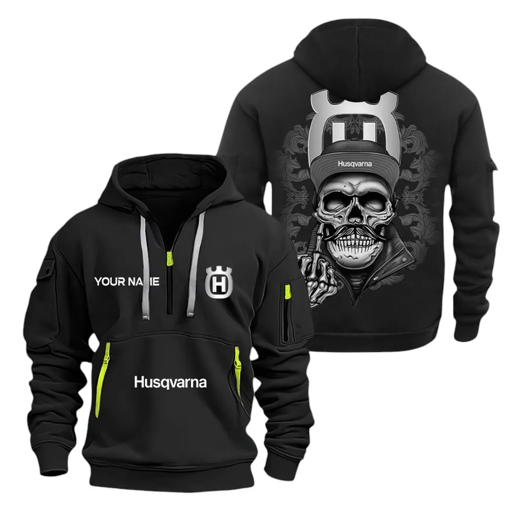 Husqvarna Half Zip Hoodie For Men, Gift For Husqvarna Fan CAR166022625196 - Black