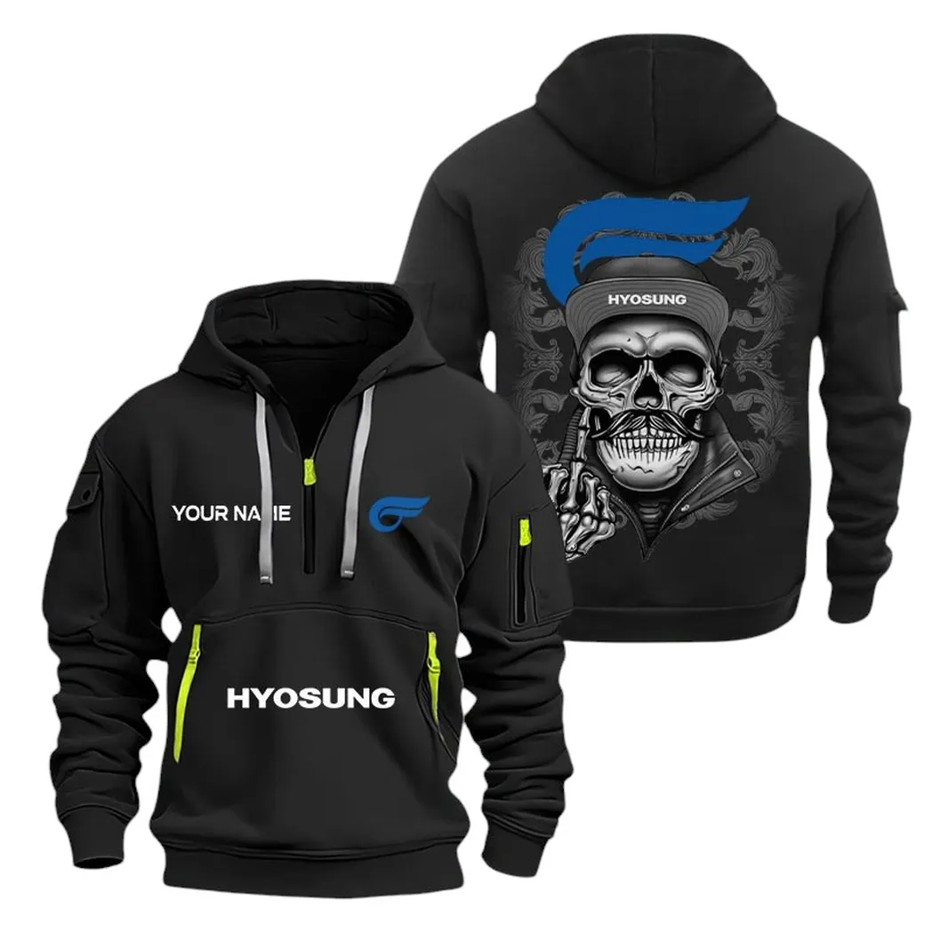 Hyosung Half Zip Hoodie For Men, Gift For Hyosung Fan CAR166022625194 - Black